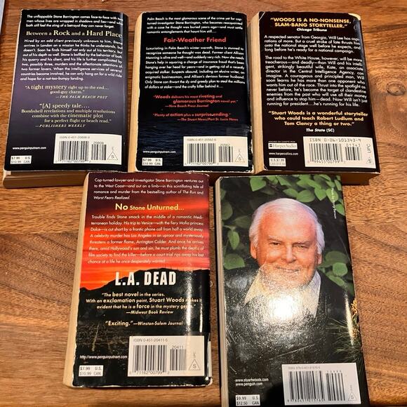 Stuart Woods Lot of 5 Stone Barrington Paperback Books, Thriller, Mystery - Picture 2 of 4